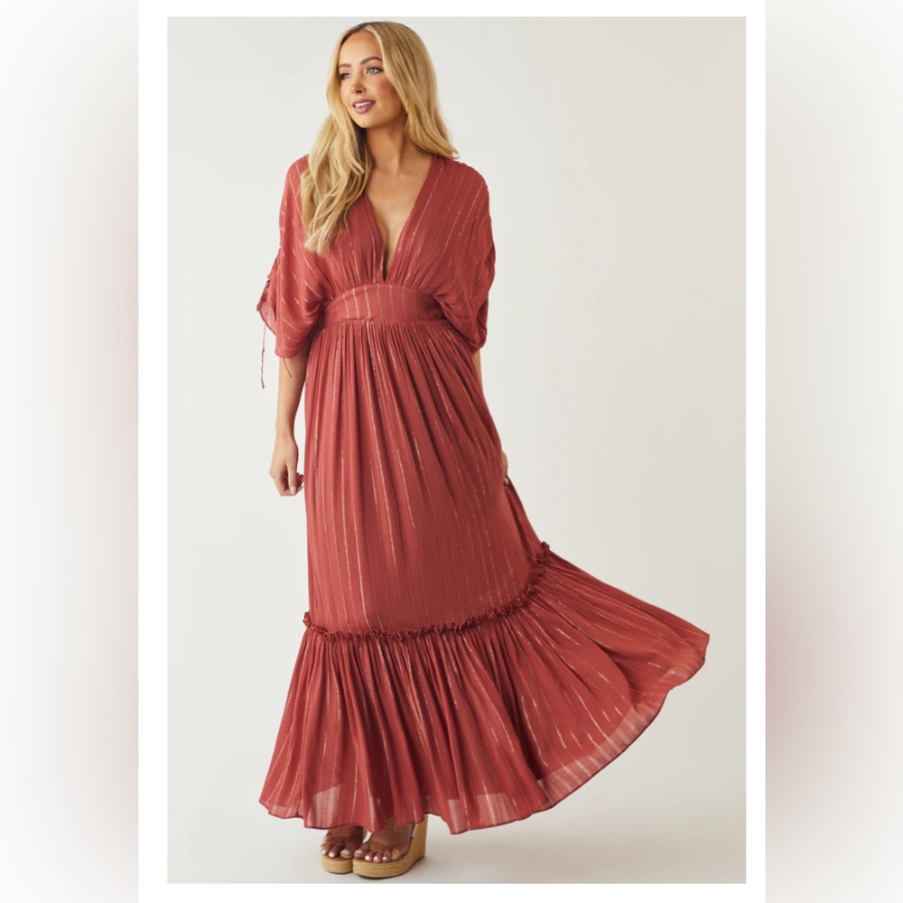 Brand new, never worn, Marsala flowy maxi dress